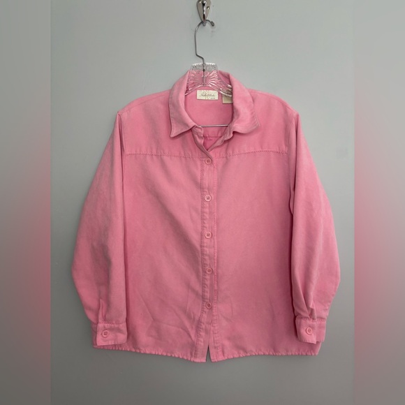 Studio Works Jackets & Blazers - Studio Works Pink Lightweight Jacket Petite Large Button Down Spring Long Sleeve